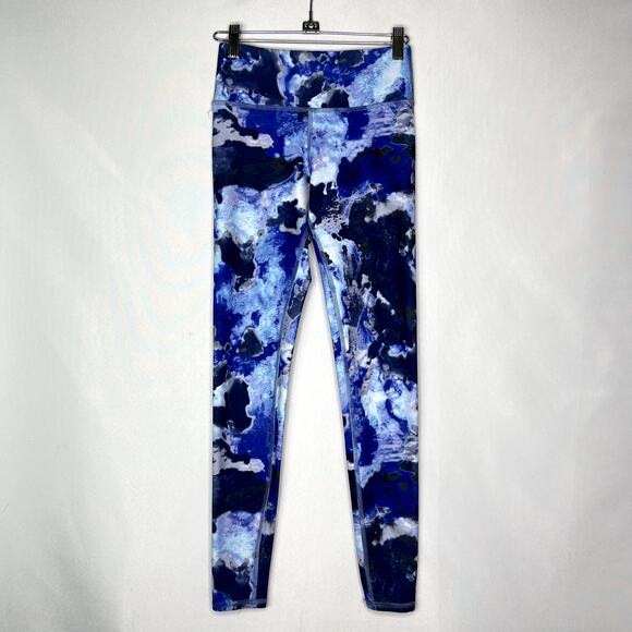 Becco Women Blue Tie dye Marble Active Pants Size Small - Picture 1 of 10